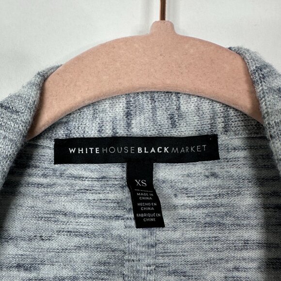 2/$30 WHBM Asymmetrical Hem Open Front Draped Cardigan Heather Gray XS #A0413 - Picture 5 of 8